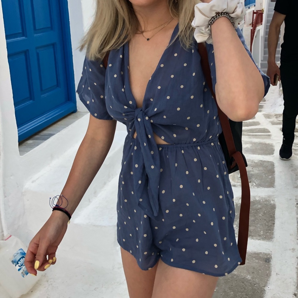 Urban outfitter tie front romper